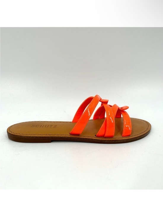 SCHUTZ Shoes - SCHUTZ Neon Orange Patent Slide Sandal